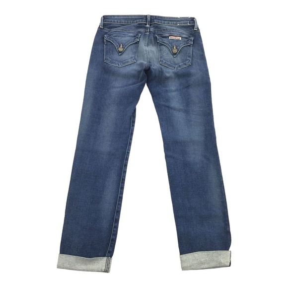 Hudson Bacara Crop Straight Leg Cuffed Jeans Size 26 Blue Denim Cropped - Picture 2 of 10